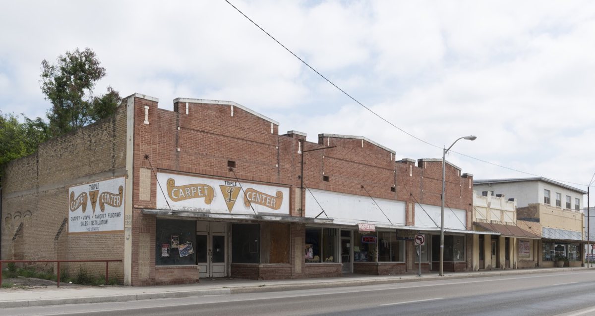 Historic storefronts in downtown Rio Grande City